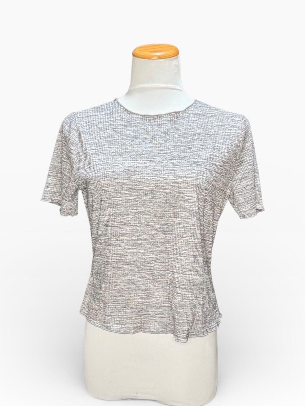 Cotton Emporium heather grey ribbed cotton top size Large
